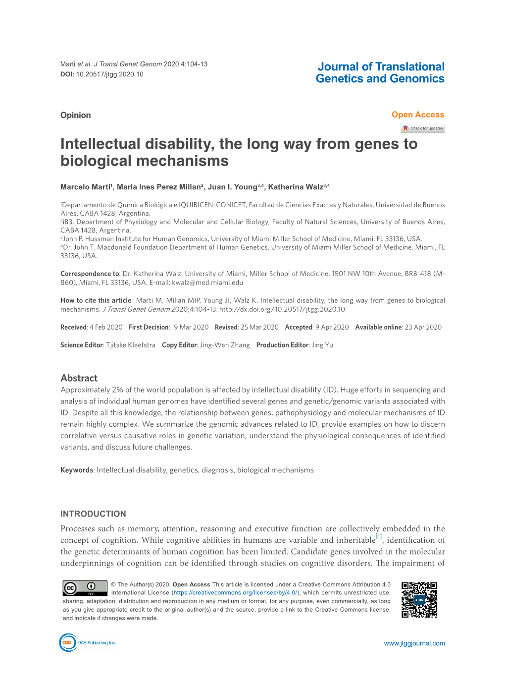 Intellectual Disability, the Long Way from Genes to Biological Mechanisms