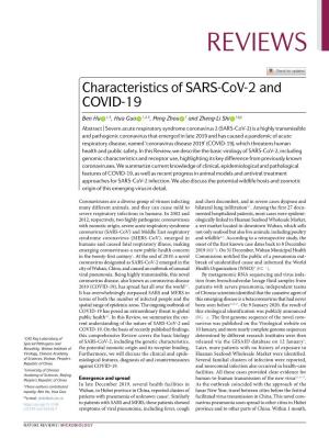 Characteristics of SARS-Cov-2 and COVID-19
