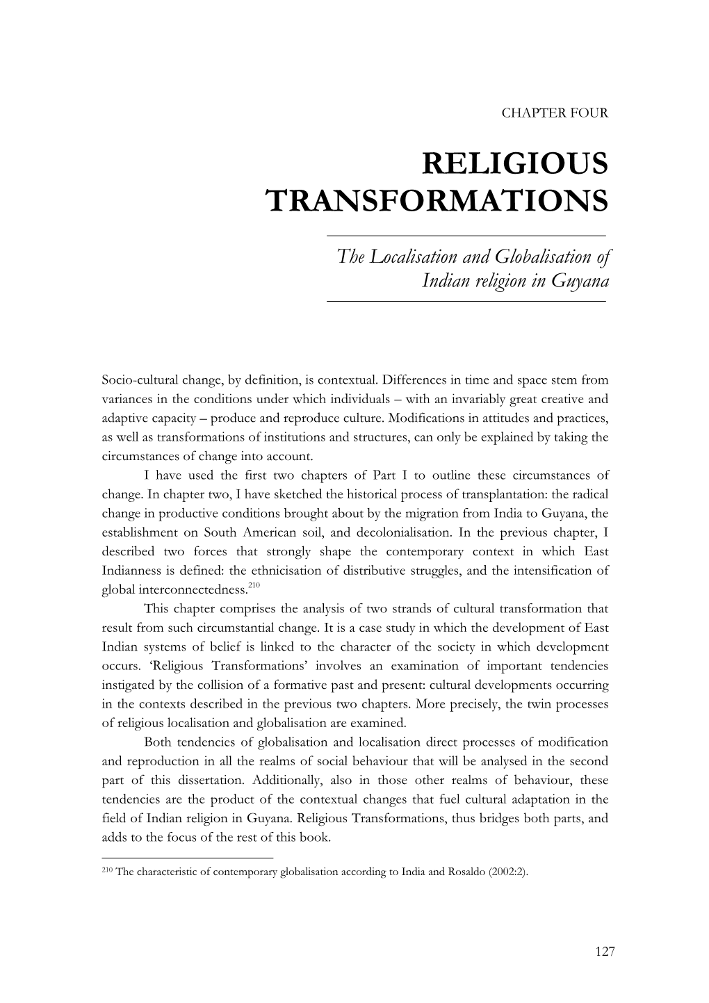 Religious Transformations