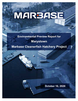 Marystown Marbase Cleanerfish Hatchery Project