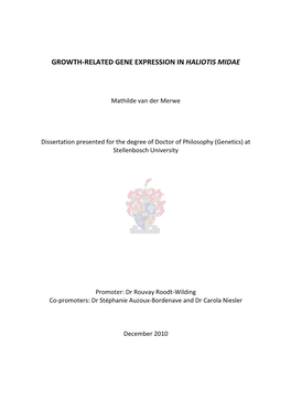 Growth-Related Gene Expression in Haliotis Midae