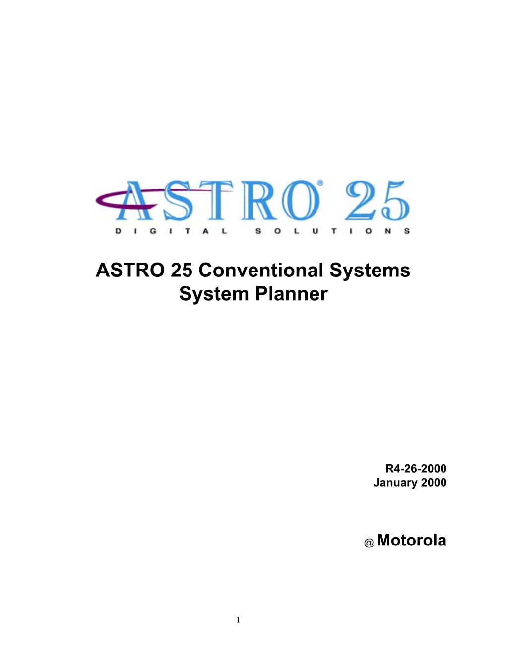 ASTRO 25 Conventional Systems System Planner