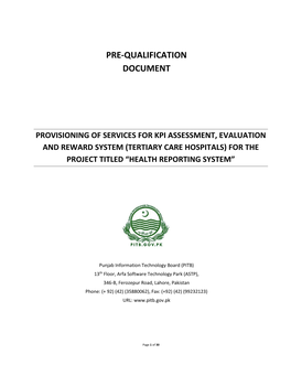 Pre-Qualification Document