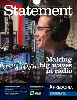 Making Big Waves in Radio Fredonia Radio Systems Crowned Top Collegiate Station in U.S