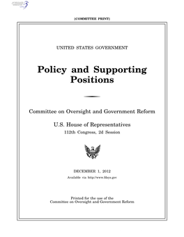 Policy and Supporting Positions