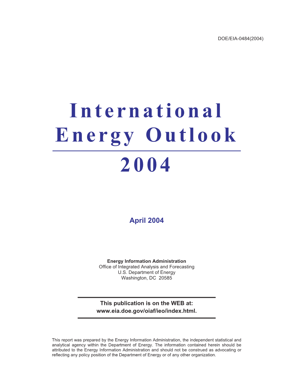 International Energy Outlook 2004