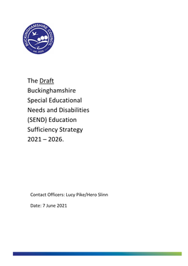 (SEND) Education Sufficiency Strategy 2021 – 2026