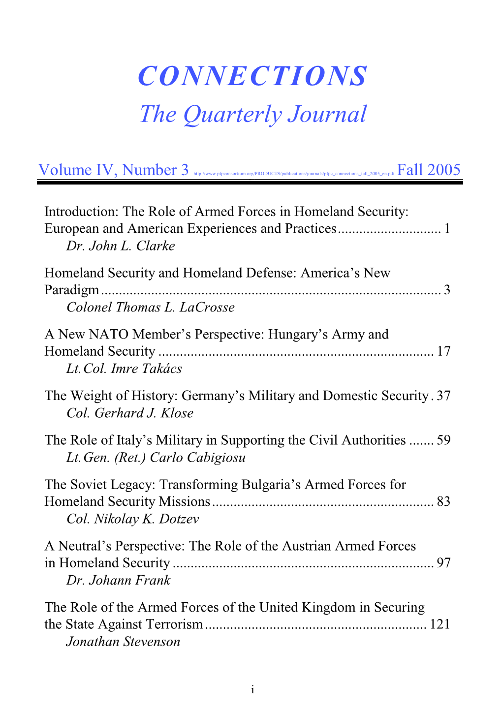 The Role of the Austrian Armed Forces in Homeland Security
