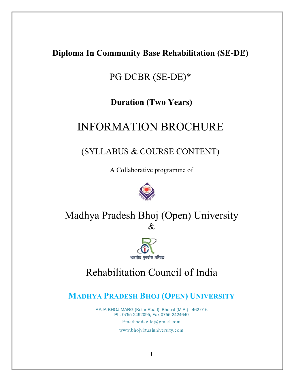 Diploma in Community Base Rehabilitation (SE-DE)