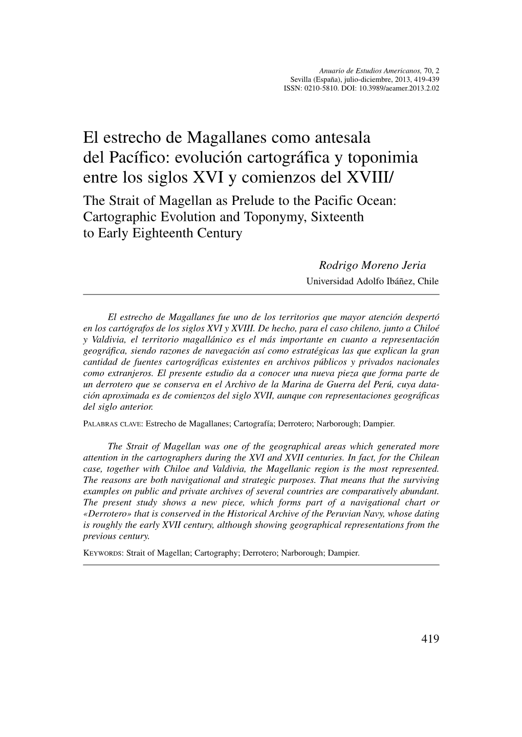 El Estrecho De Magallanes Como Antesala Del