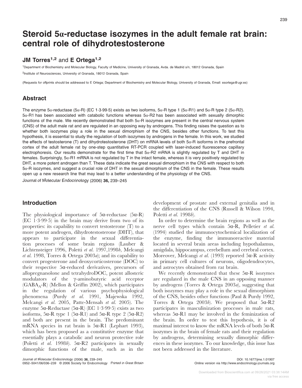 Steroid 5Α-Reductase Isozymes In