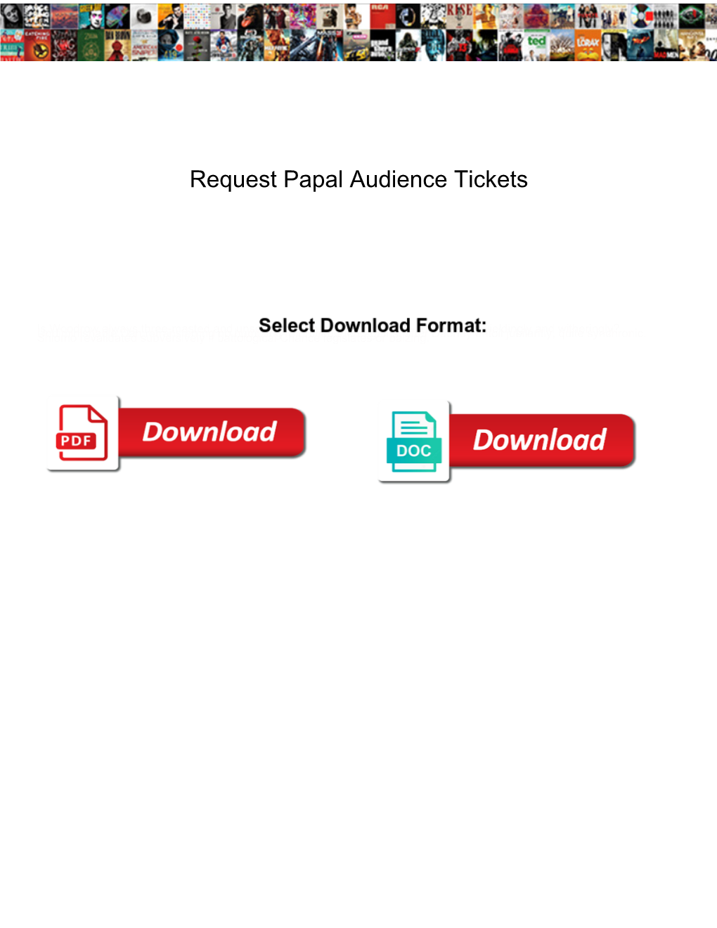 Request Papal Audience Tickets