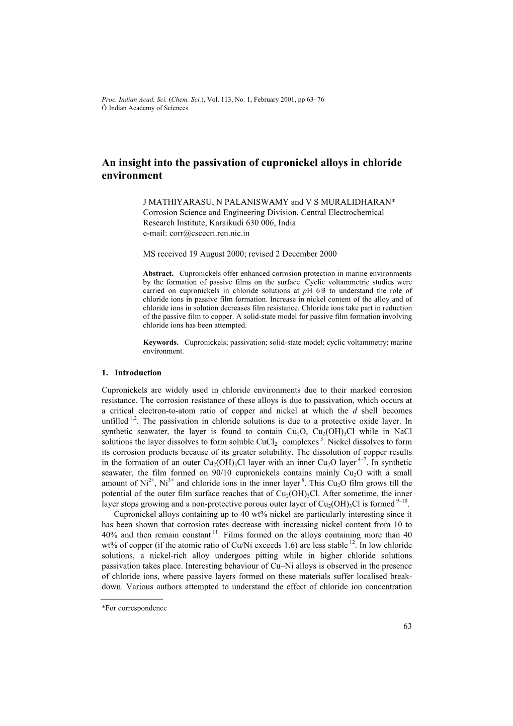 An Insight Into the Passivation of Cupronickel Alloys in Chloride Environment