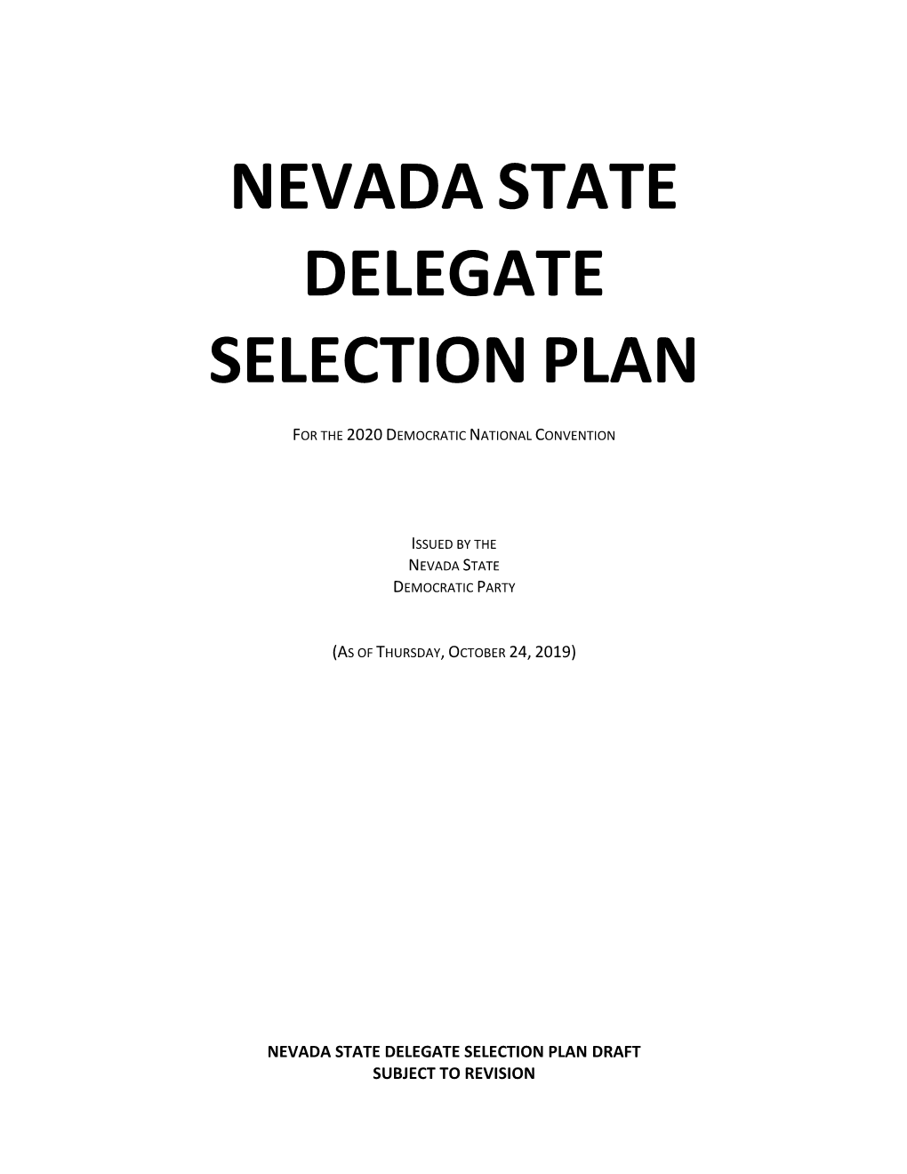 Delegate Selection Plan