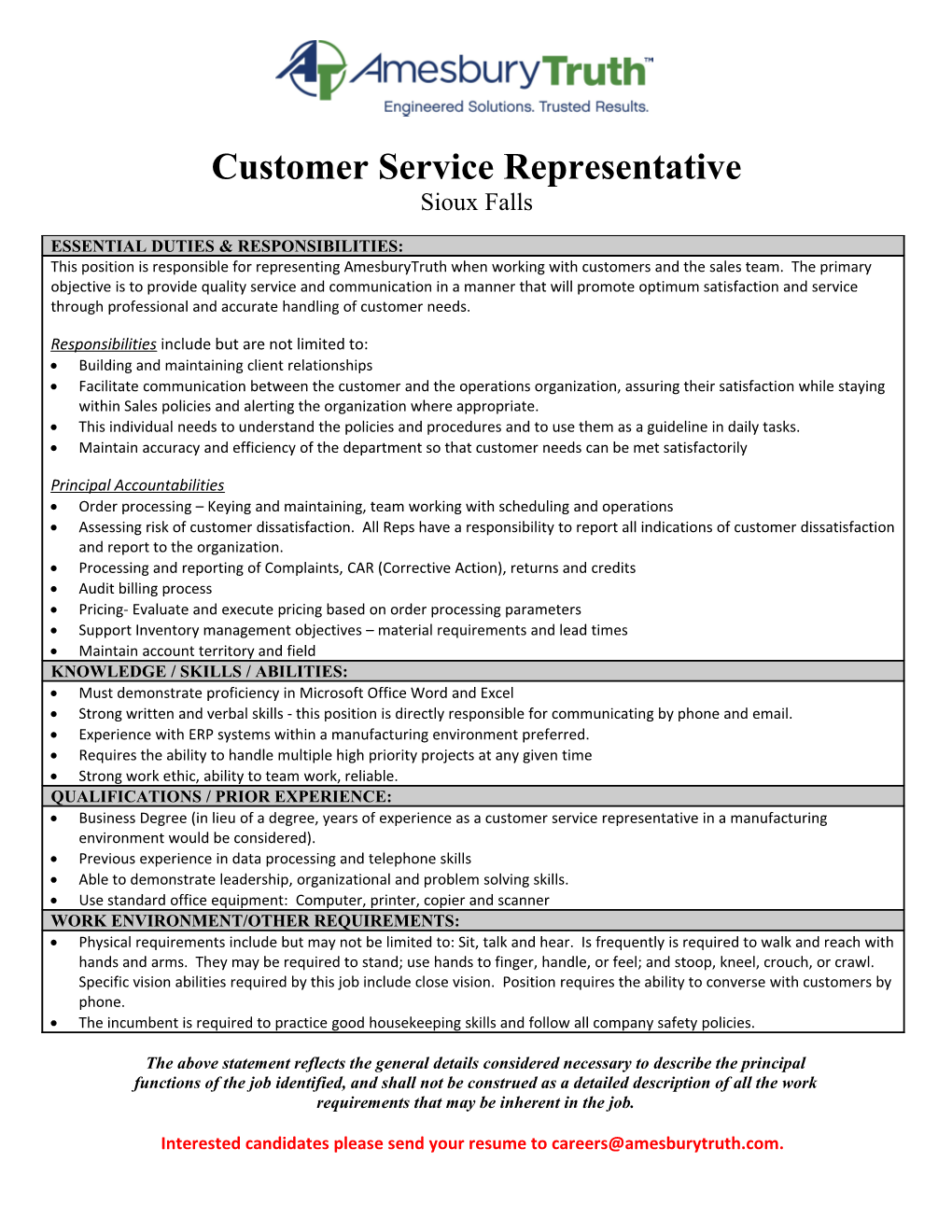 Customer Service Representative s1