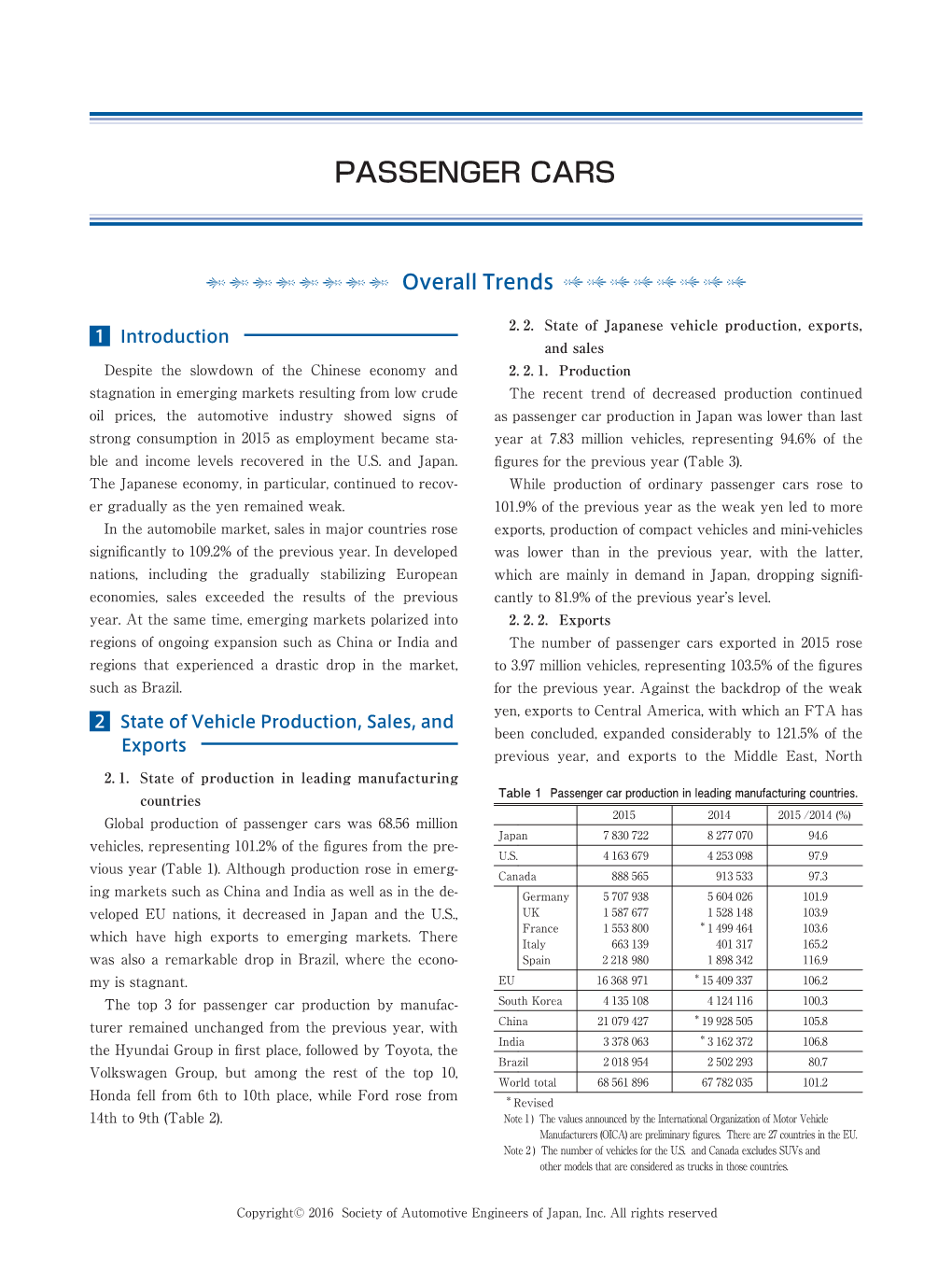 Passenger Cars