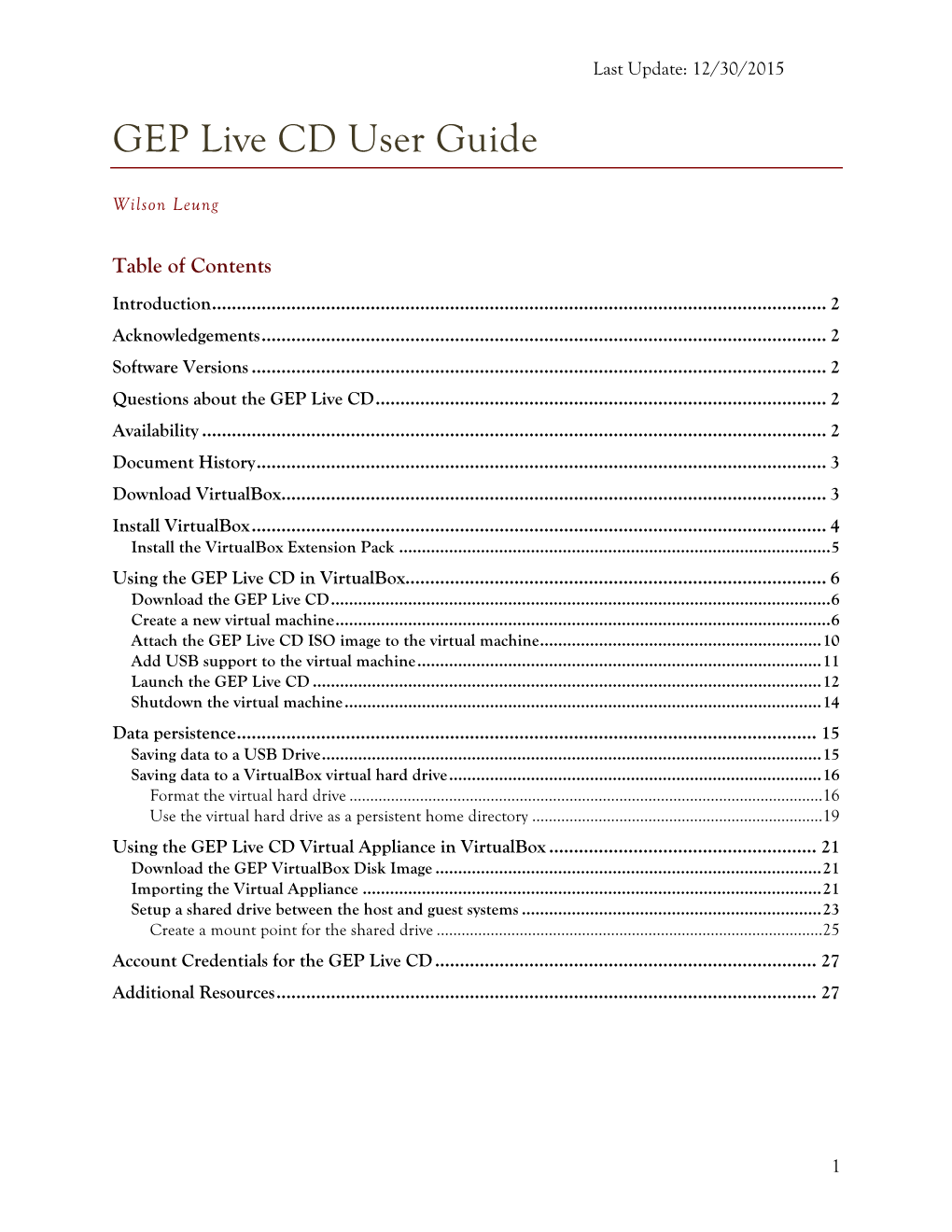 GEP Live CD User Guide