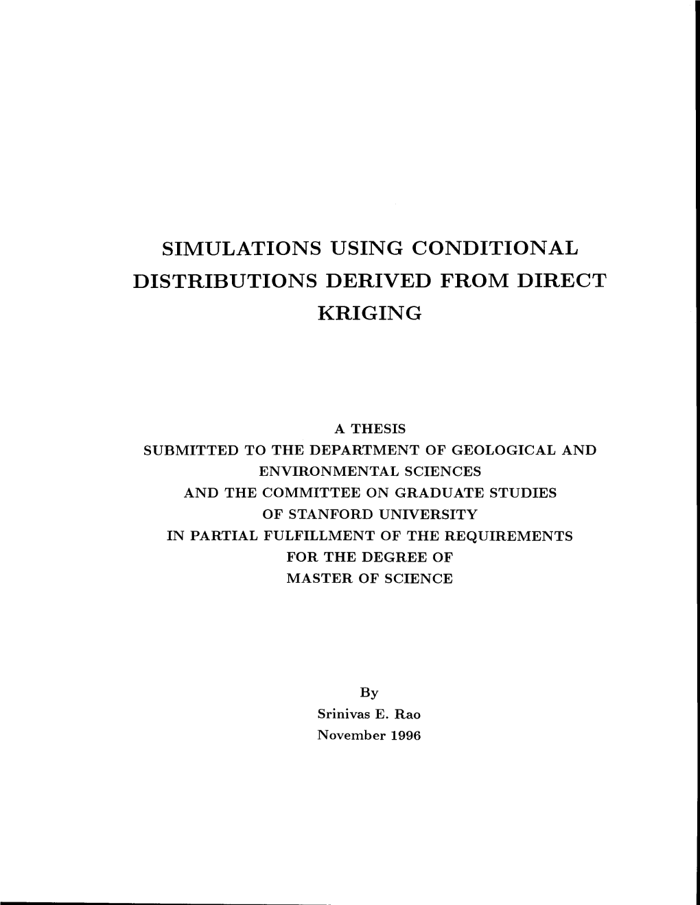 Distributions Derived from Direct Kriging