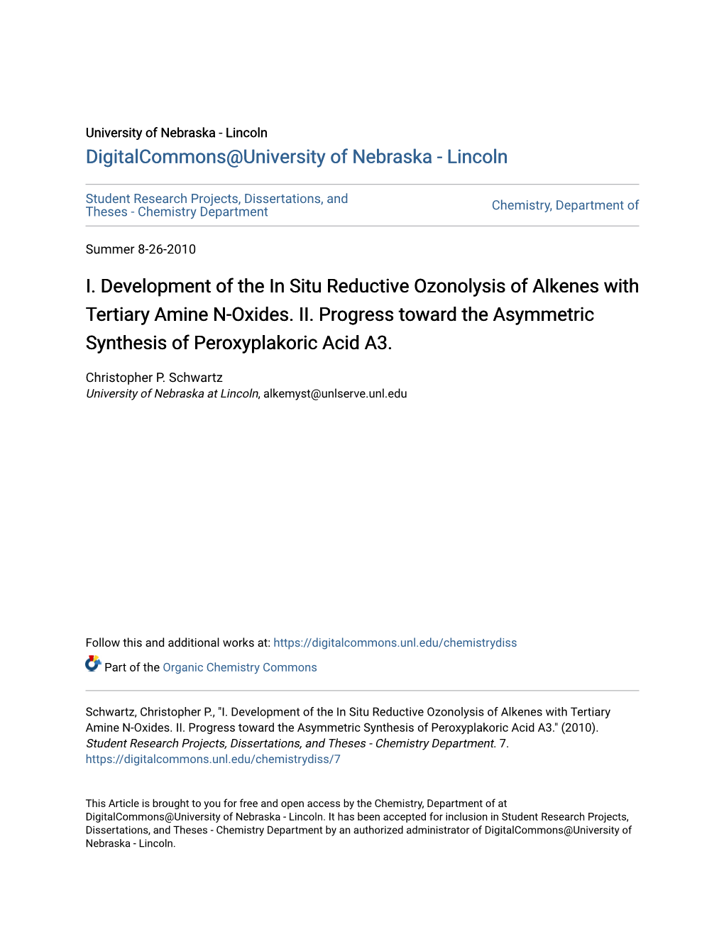 I. Development of the in Situ Reductive Ozonolysis of Alkenes with Tertiary Amine N-Oxides