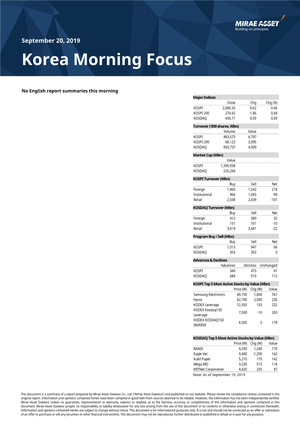 Korea Morning Focus