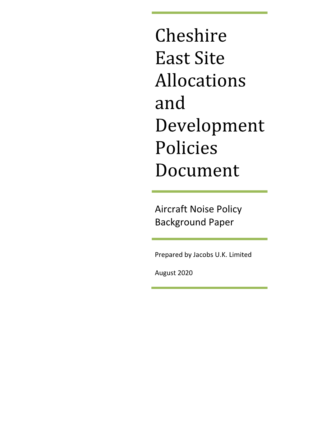 Aircraft Noise Policy Background Report