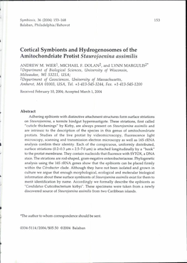 Cortical Symbionts and Hydrogenosomes of the Amitochondriate Protist Staurojoenina Assimilis