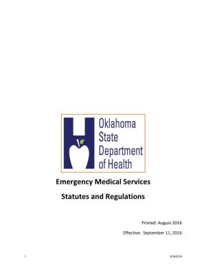 Emergency Medical Services Statutes and Regulations