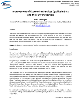 Improvement of Ecotourism Services Quality in Salaj and Their Diversification