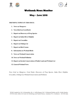 Wetlands News Monitor May - June 2018