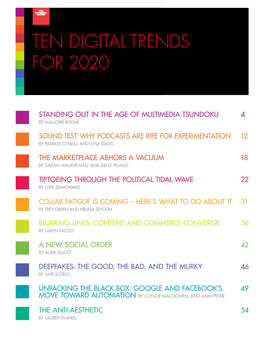 Ten Digital Trends for 2020