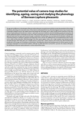 The Potential Value of Camera-Trap Studies for Identifying, Ageing, Sexing and Studying the Phenology of Bornean Lophura Pheasants JOHANNES H