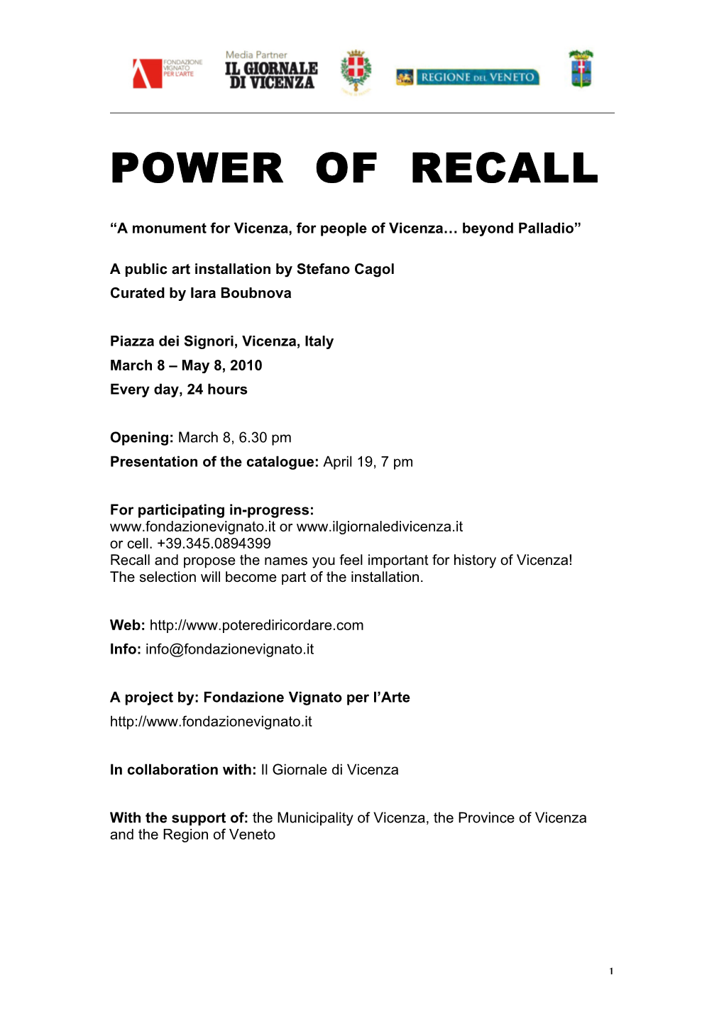 Power of Recall