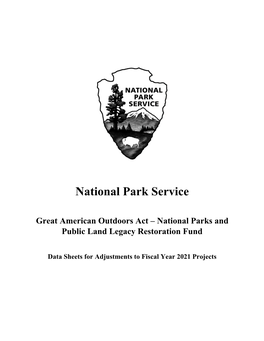 Project Data Sheets for the National Park Service