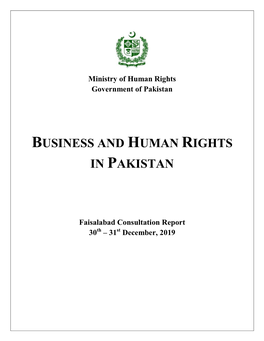Business and Human Rights in Pakistan