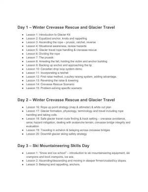 Winter Crevasse Rescue and Glacier Travel Day 3 – Ski Mountainee