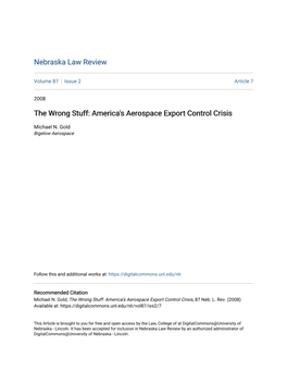 America's Aerospace Export Control Crisis