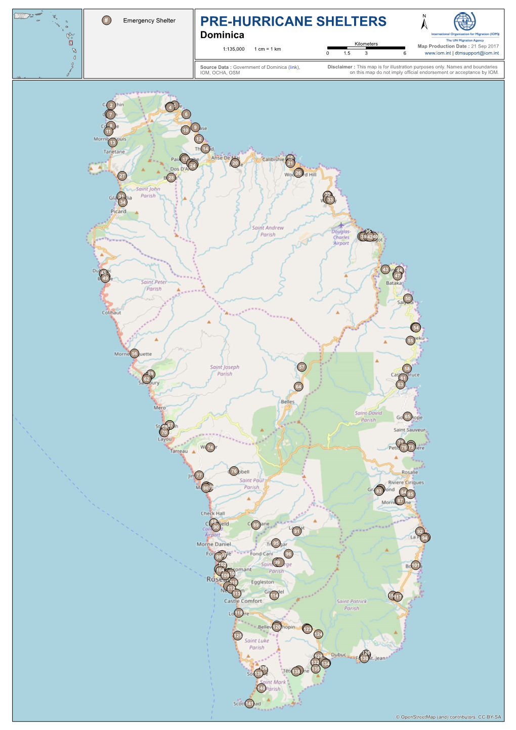 PRE-HURRICANE SHELTERS Dominica