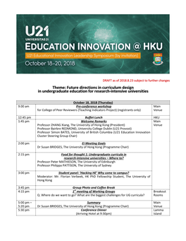 Theme: Future Directions in Curriculum Design in Undergraduate Education for Research-Intensive Universities