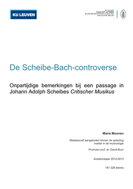De Scheibe-Bach-Controverse