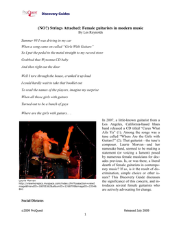 Female Guitarists in Modern Music by Les Reynolds