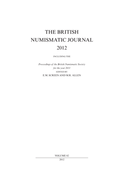 The British Numismatic Journal 2012
