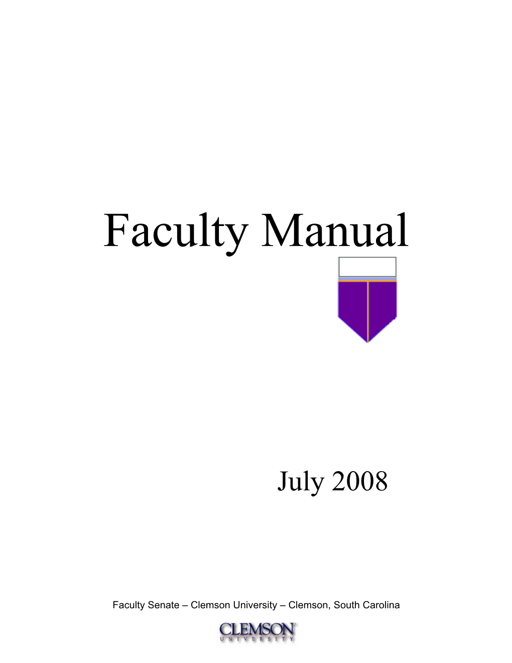 2008-09 Faculty Manual