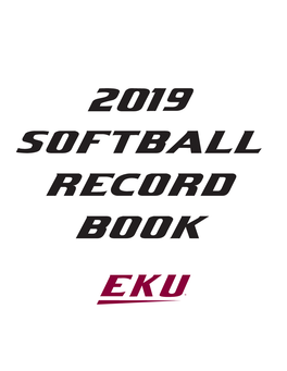 2019 Softball Record Book