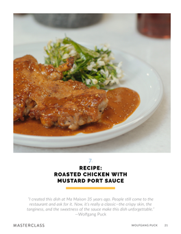 7. Recipe: Roasted Chicken with Mustard Port Sauce