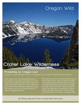 Crater Lake Wilderness Oregon Wild