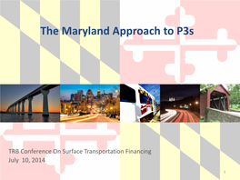 The Maryland Approach to P3s