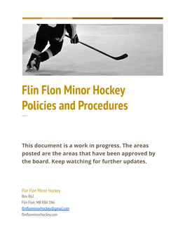 Flin Flon Minor Hockey Policies and Procedures ─