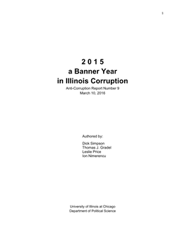2 0 1 5 a Banner Year in Illinois Corruption Anti-Corruption Report Number 9 March 10, 2016