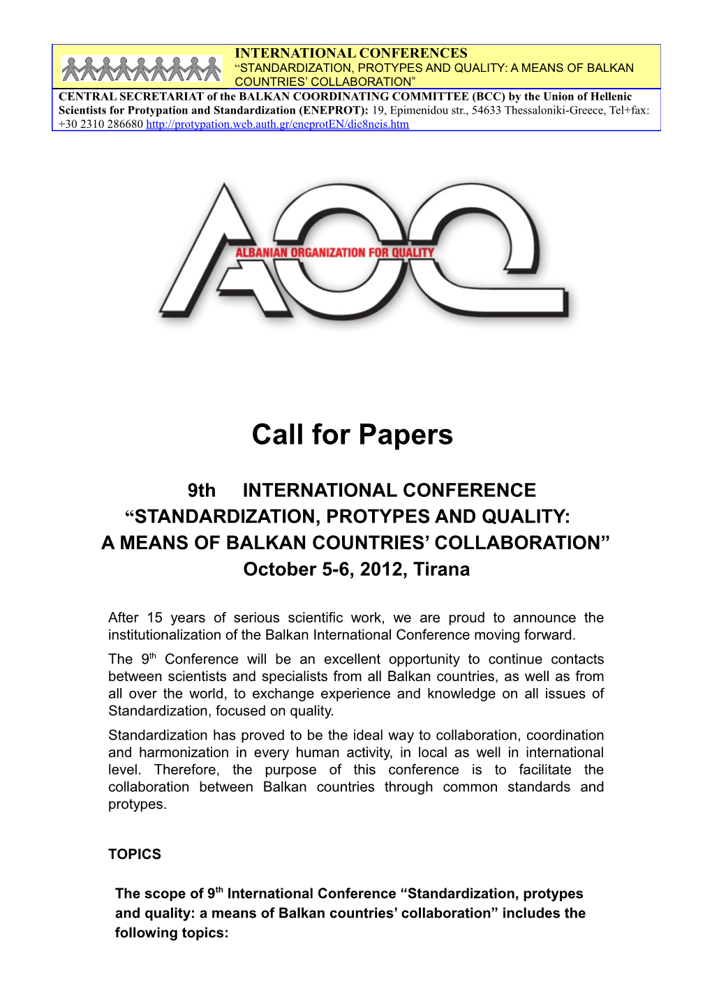 Call for Papers s1