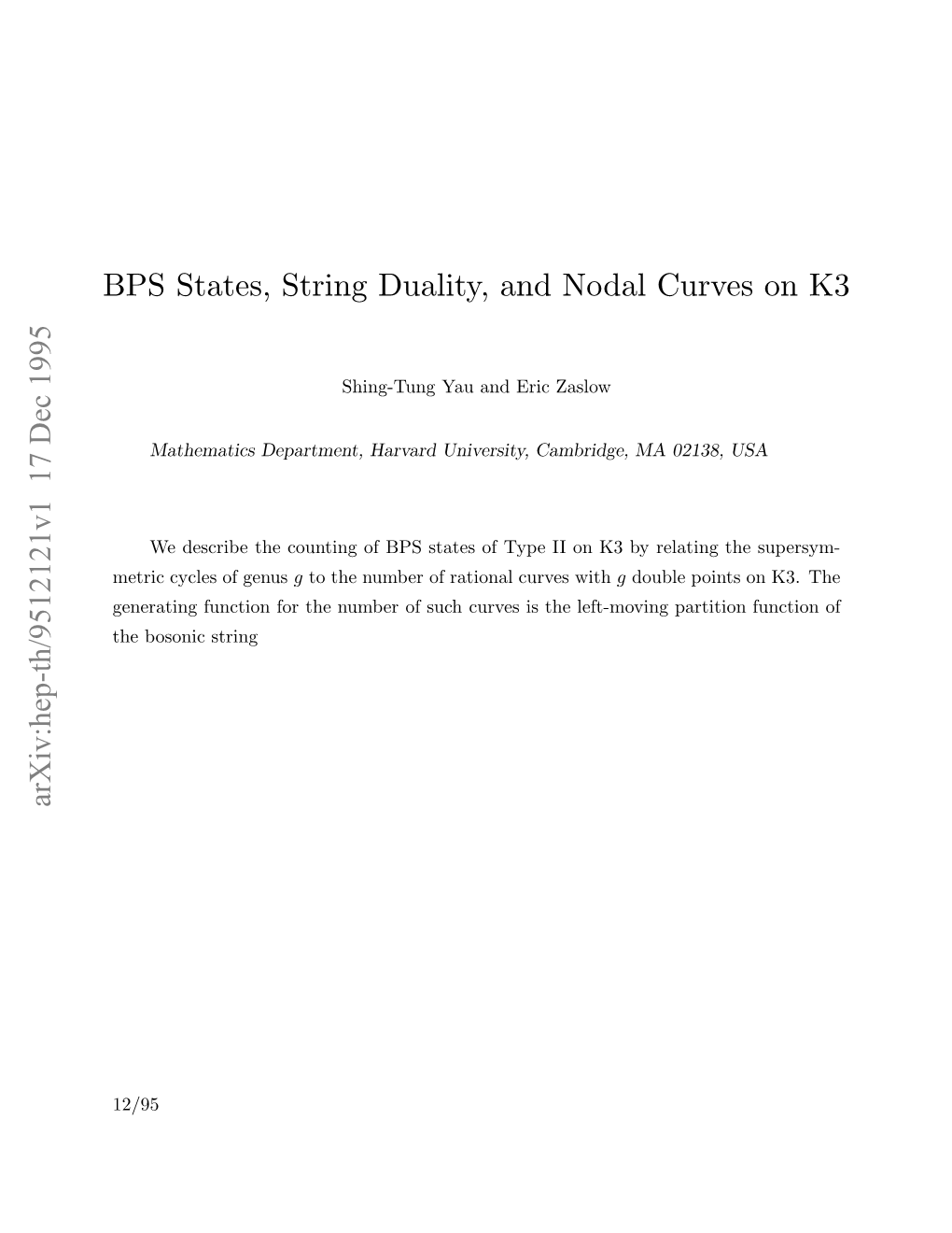 BPS States, String Duality, and Nodal Curves on K3